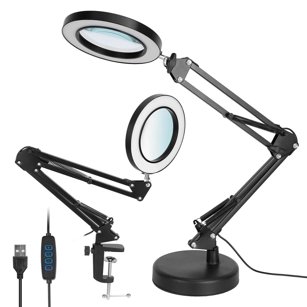 2-in-1 LED Magnifier Desk Lamp with 8x Magnifying Glass - A-1 Thread Vault