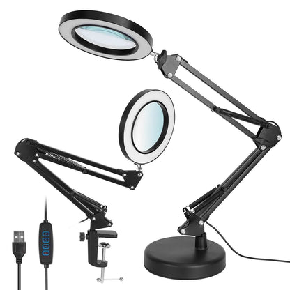 2-in-1 LED Magnifier Desk Lamp with 8x Magnifying Glass - A-1 Thread Vault