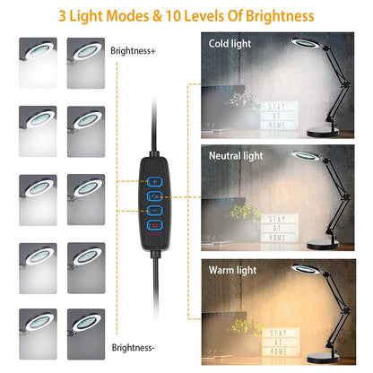 2-in-1 LED Magnifier Desk Lamp with 8x Magnifying Glass - A-1 Thread Vault