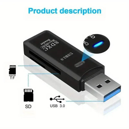 2-in-1 Multi Card Reader USB 3.0 Micro SD TF Card Memory Flash Drive Adapter - A-1 Thread Vault