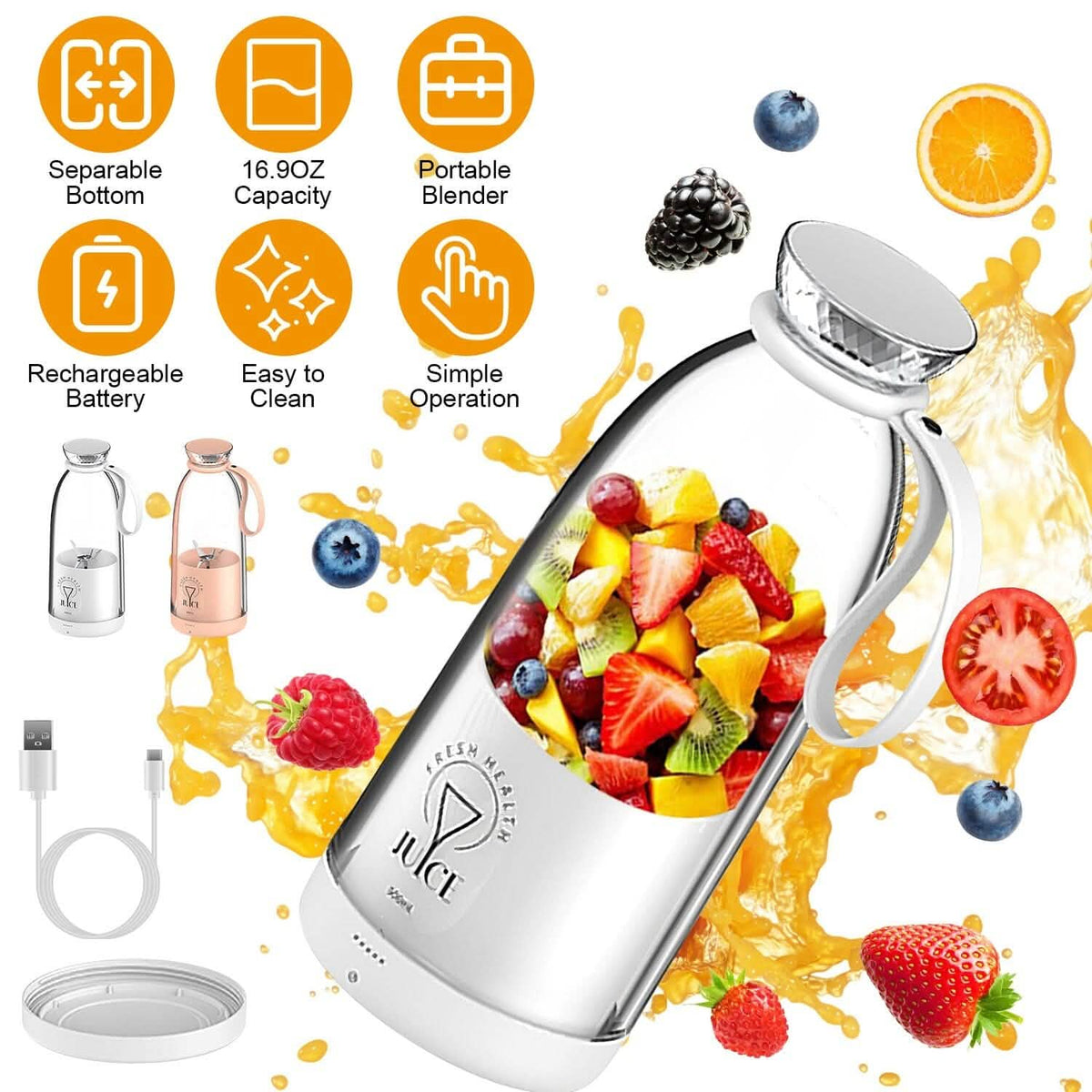 2-in-1 Portable Fruit Blender Rechargeable - A-1 Thread Vault