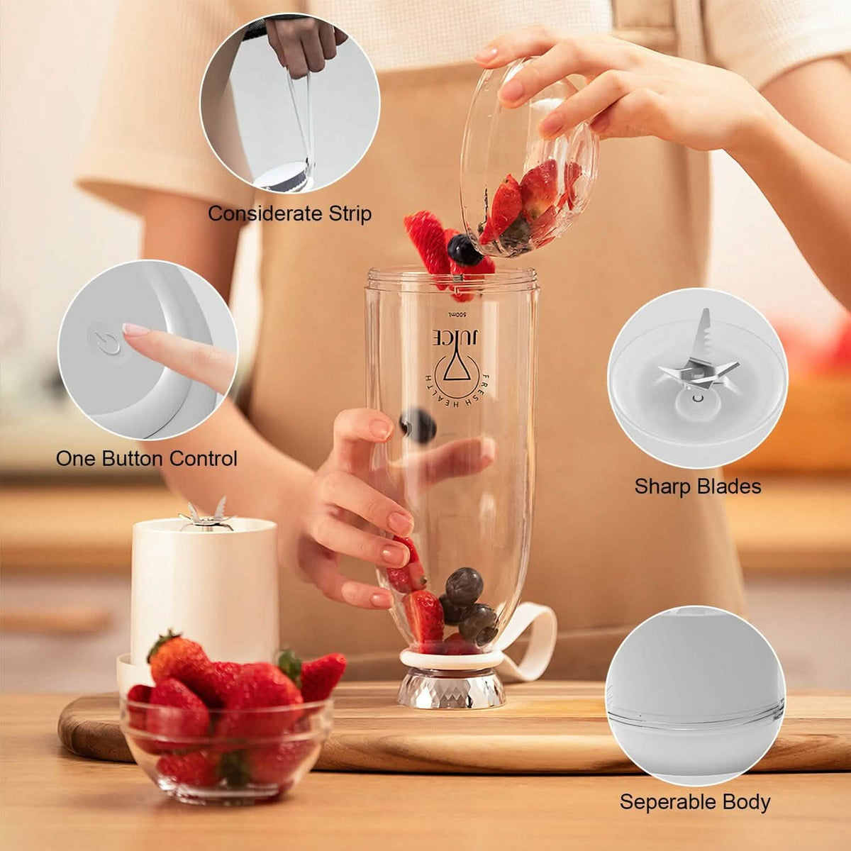 2-in-1 Portable Fruit Blender Rechargeable - A-1 Thread Vault