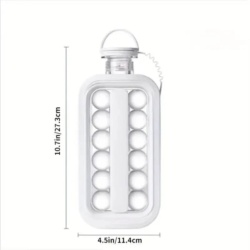 2-in-1 Portable Ice Ball Maker Kettle With 17 Grids Flat Body Lid Cooling Ice Pop/Cube Molds - A-1 Thread Vault
