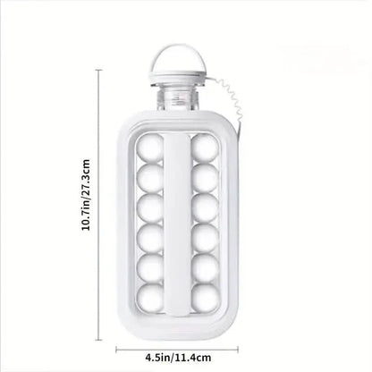 2-in-1 Portable Ice Ball Maker Kettle With 17 Grids Flat Body Lid Cooling Ice Pop/Cube Molds - A-1 Thread Vault