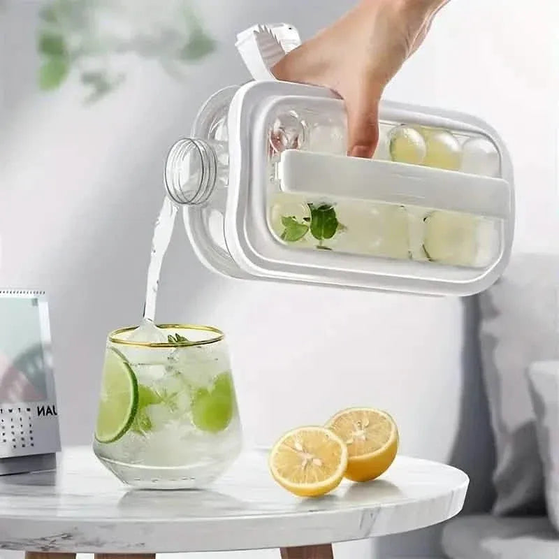 2-in-1 Portable Ice Ball Maker Kettle With 17 Grids Flat Body Lid Cooling Ice Pop/Cube Molds - A-1 Thread Vault