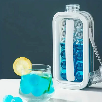 2-in-1 Portable Ice Ball Maker Kettle With 17 Grids Flat Body Lid Cooling Ice Pop/Cube Molds - A-1 Thread Vault