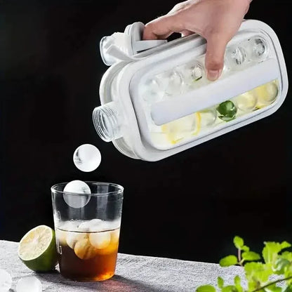 2-in-1 Portable Ice Ball Maker Kettle With 17 Grids Flat Body Lid Cooling Ice Pop/Cube Molds - A-1 Thread Vault