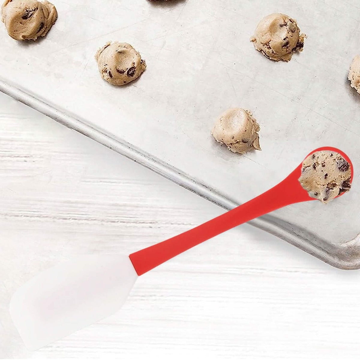 2-in-1 Silicone One Tablespoon Cookie Scoop and Spatula to Stir, Fold, Scrape - A-1 Thread Vault