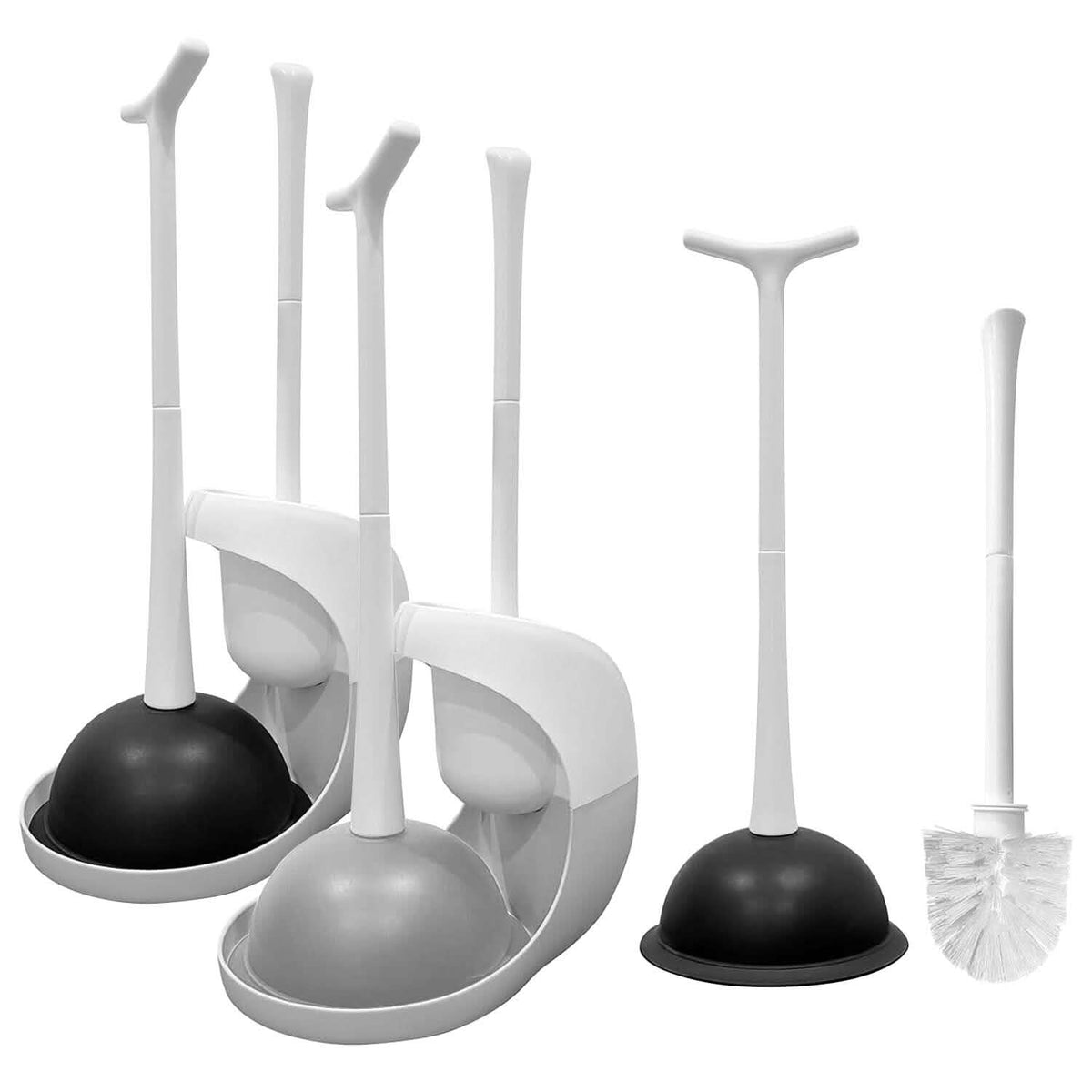 2-in-1 Toilet Plunger and Brush Combo Set with Ventilated Holder - A-1 Thread Vault