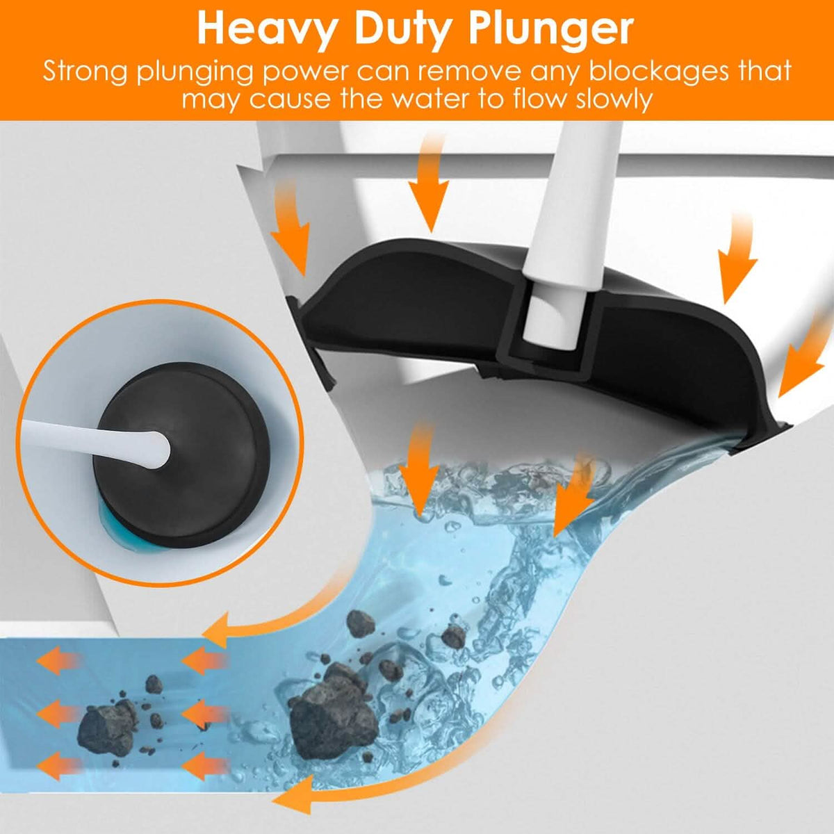 2-in-1 Toilet Plunger and Brush Combo Set with Ventilated Holder - A-1 Thread Vault