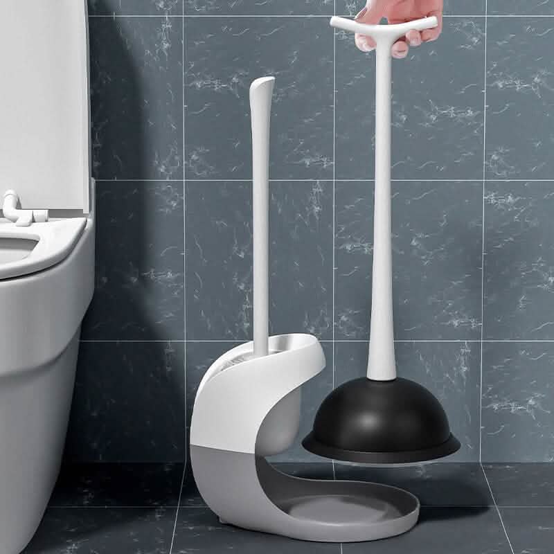 2-in-1 Toilet Plunger and Brush Combo Set with Ventilated Holder - A-1 Thread Vault
