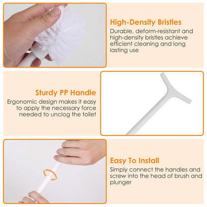 2-in-1 Toilet Plunger and Brush Combo Set with Ventilated Holder - A-1 Thread Vault