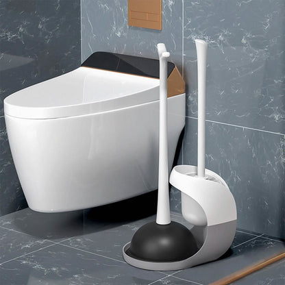 2-in-1 Toilet Plunger and Brush Combo Set with Ventilated Holder - A-1 Thread Vault