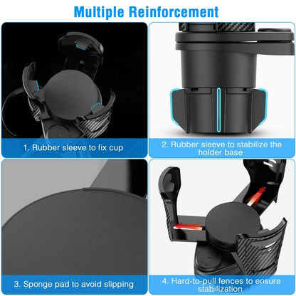 2-in-1 Universal Car Cup Mount Holder with Adjustable Base - A-1 Thread Vault