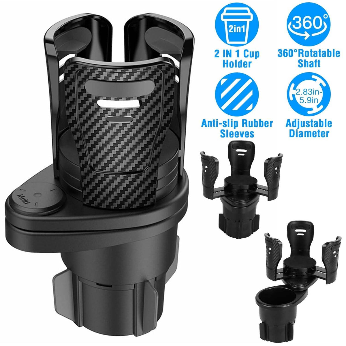 2-in-1 Universal Car Cup Mount Holder with Adjustable Base - A-1 Thread Vault