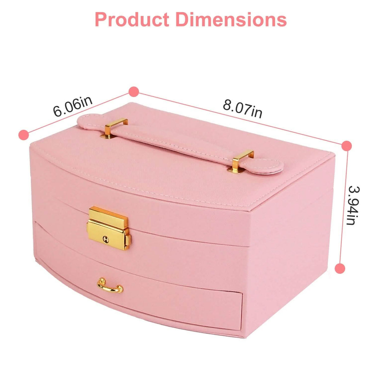 2-Layer Lockable Leather Jewelry Box - A-1 Thread Vault