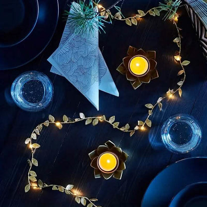 2 Meter 20 LED Simulation Golden Leaf Decoration String Lights - A-1 Thread Vault