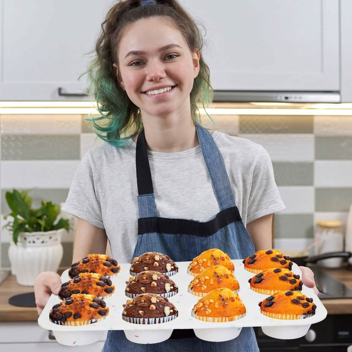 2-Pack: 12 Cups Silicone Muffin Nonstick Pans - A-1 Thread Vault