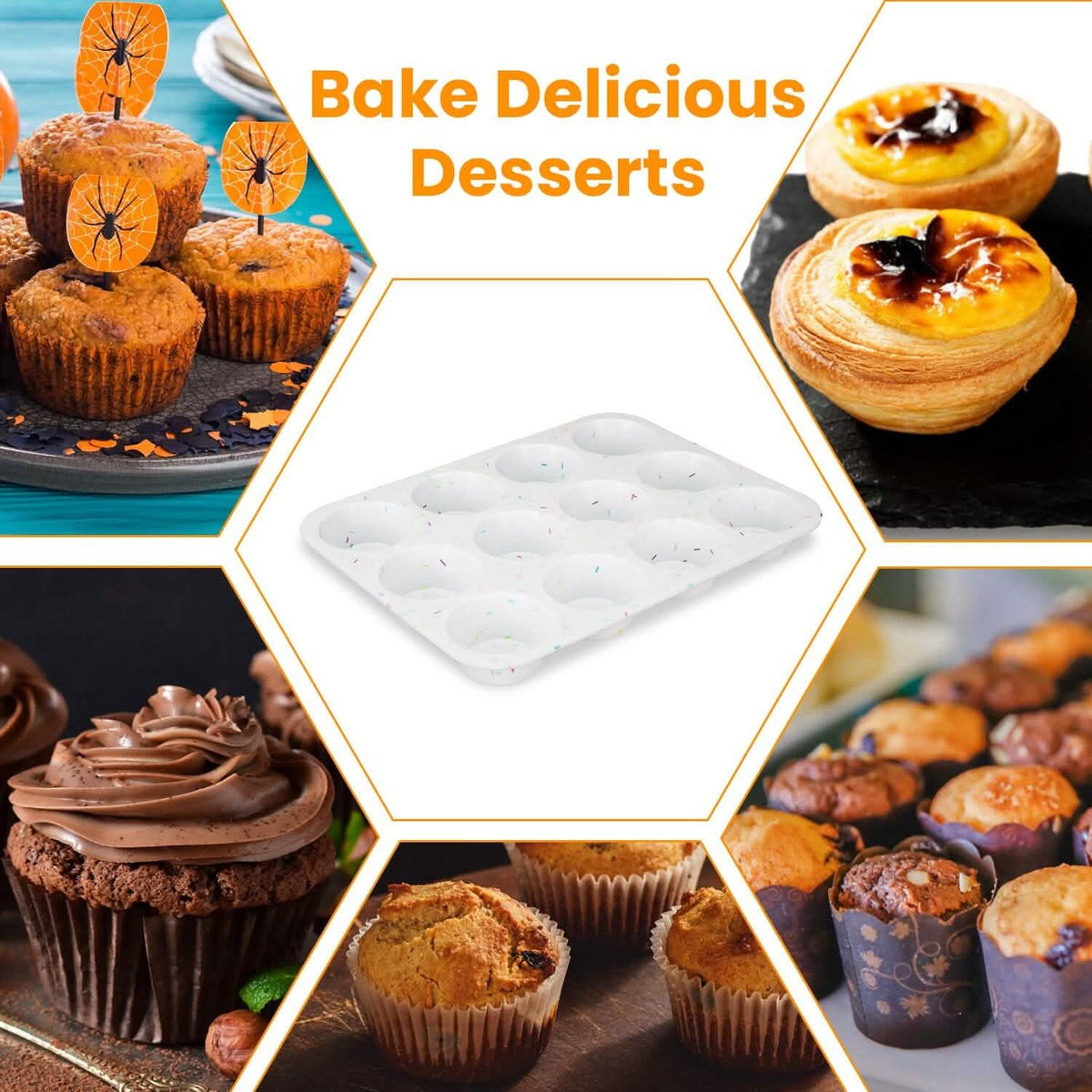 2-Pack: 12 Cups Silicone Muffin Nonstick Pans - A-1 Thread Vault