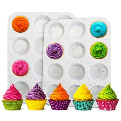 2-Pack: 12 Cups Silicone Muffin Nonstick Pans - A-1 Thread Vault