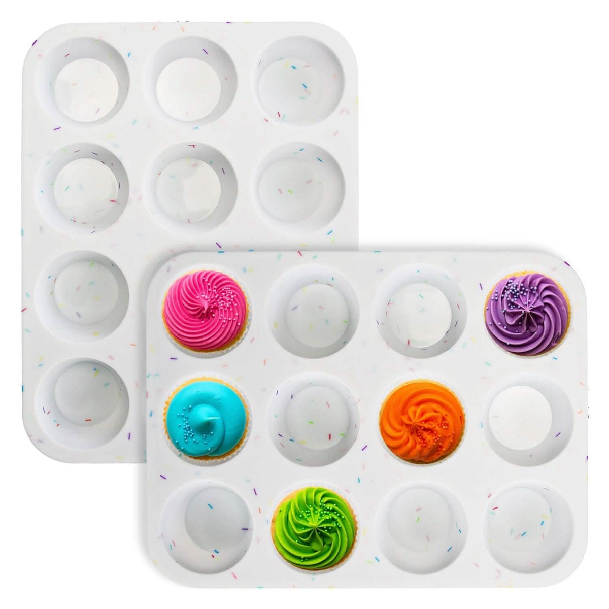 2-Pack: 12 Cups Silicone Muffin Nonstick Pans - A-1 Thread Vault