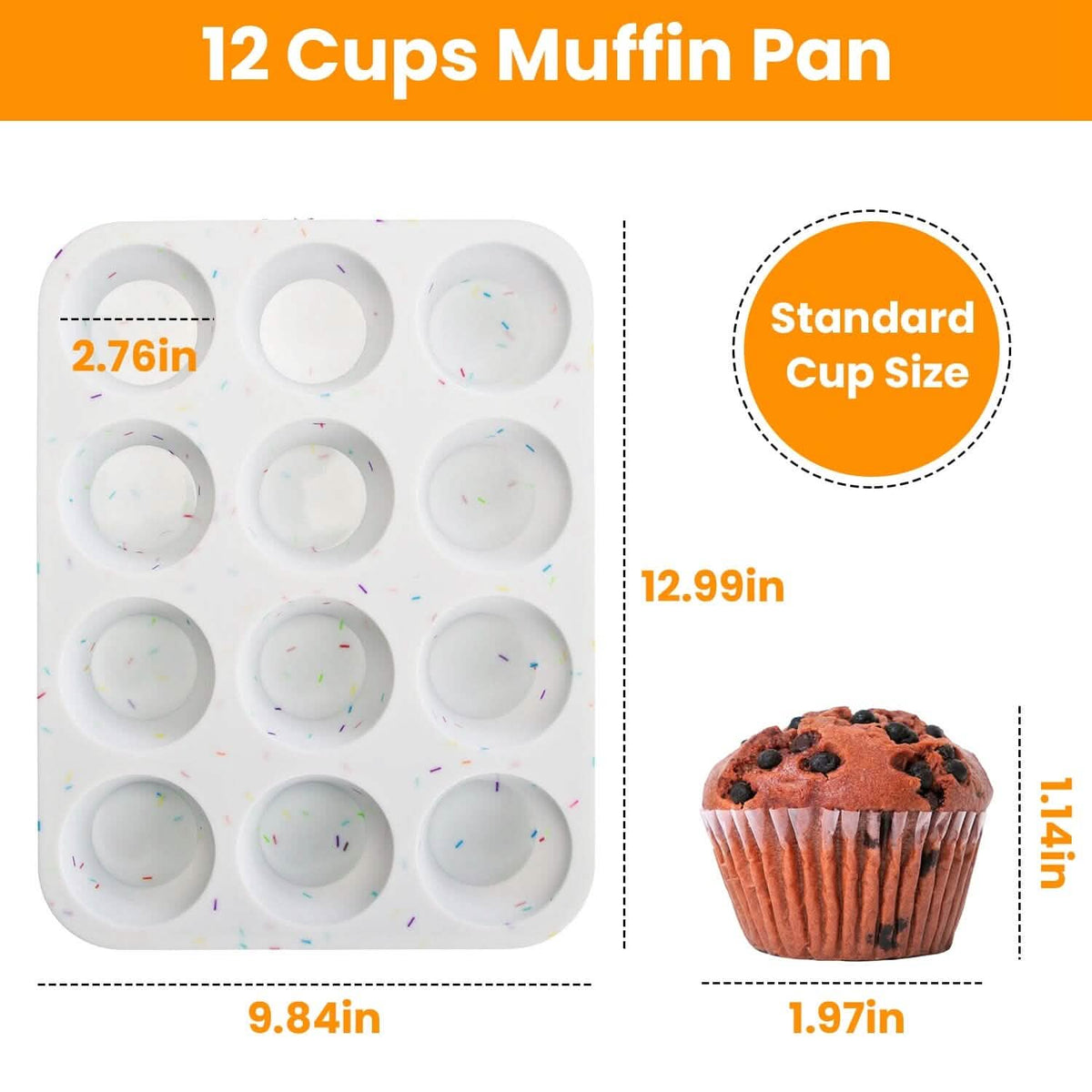 2-Pack: 12 Cups Silicone Muffin Nonstick Pans - A-1 Thread Vault