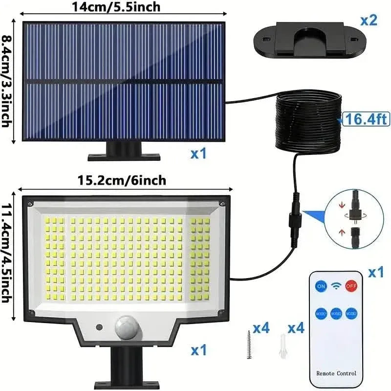 2-Pack: 200-LED/3Modes Upgraded Split Solar Motion Sensor Light Outdoor with Remote - A-1 Thread Vault