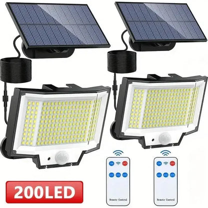 2-Pack: 200-LED/3Modes Upgraded Split Solar Motion Sensor Light Outdoor with Remote - A-1 Thread Vault
