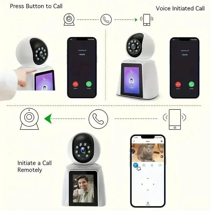 2-Pack: 2K Indoor Security Camera | 2-Way Audio & Video Call + Night Vision - A-1 Thread Vault
