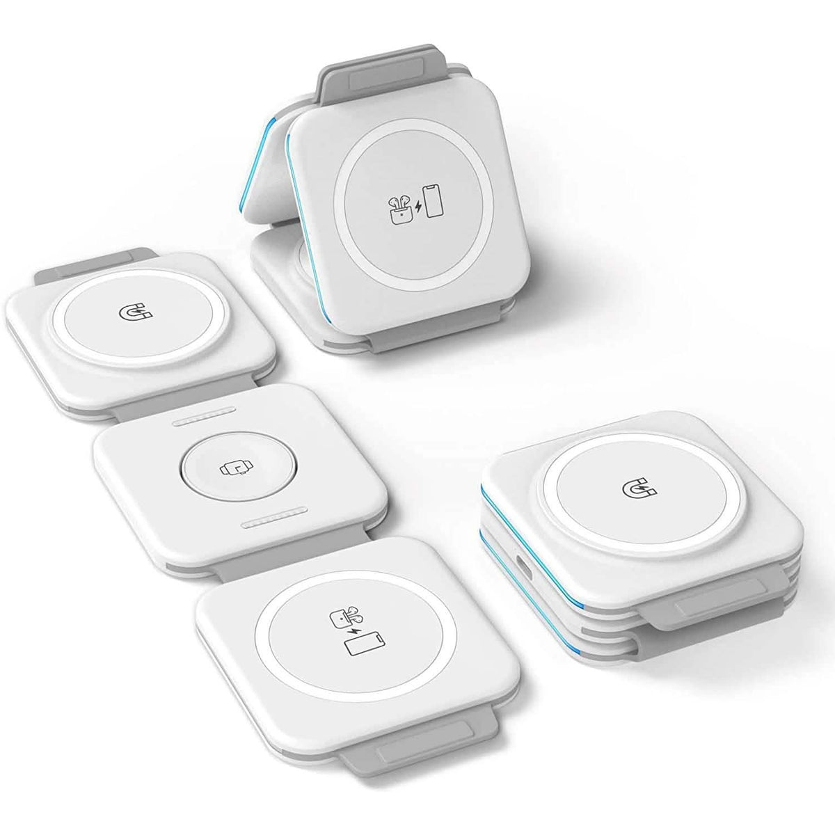 2-Pack: 3-in-1 Travel Charging Station for AirPods, Apple Watch and iPhone - A-1 Thread Vault