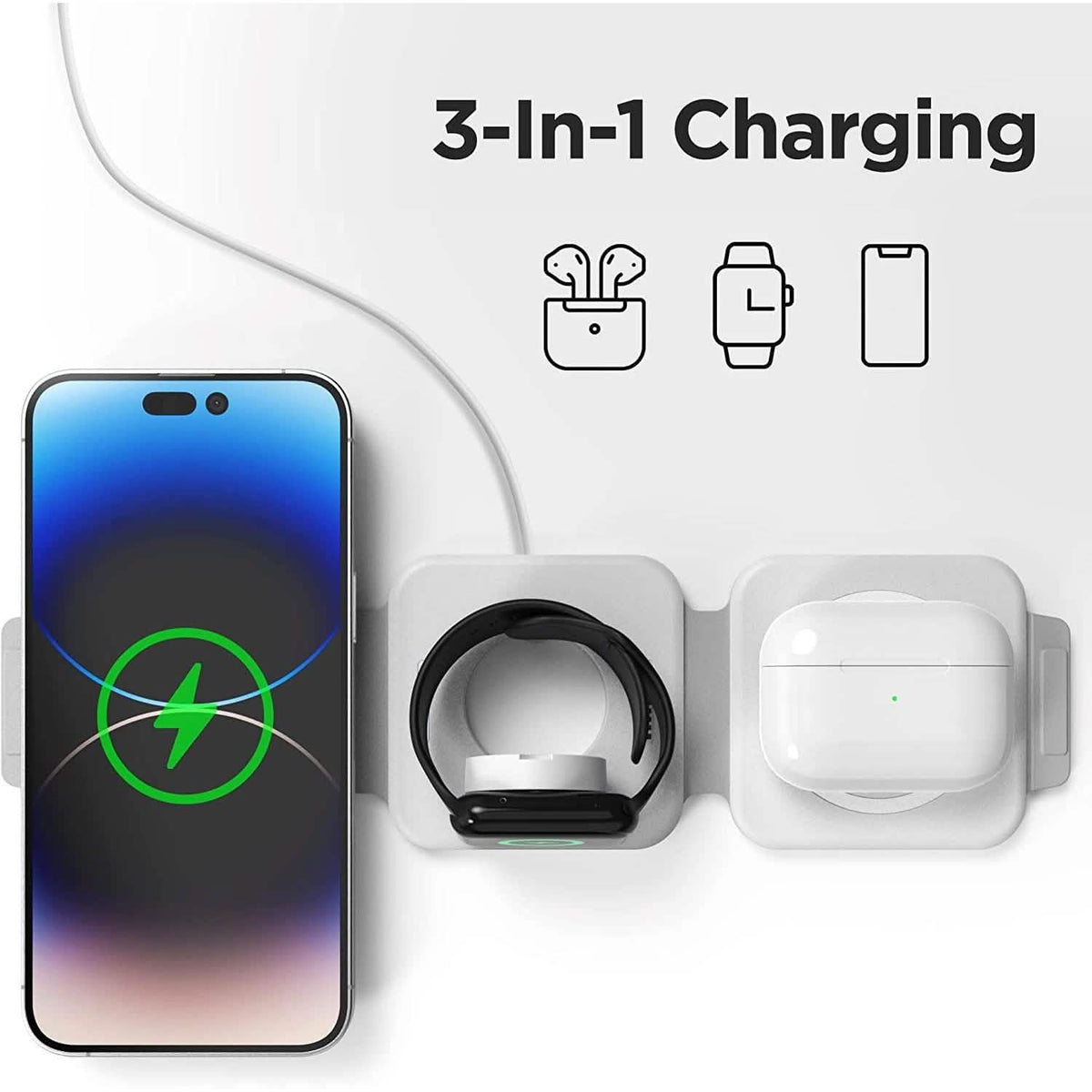 2-Pack: 3-in-1 Travel Charging Station for AirPods, Apple Watch and iPhone - A-1 Thread Vault