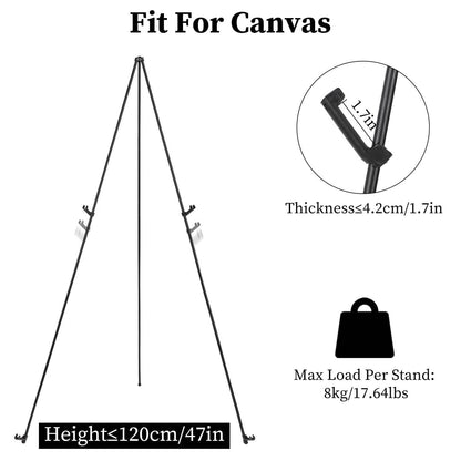 2-Pack: 61" Collapsible A Frame Tripod Easel Iron Alloy Drawing Stand - A-1 Thread Vault
