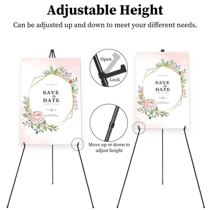 2-Pack: 61" Collapsible A Frame Tripod Easel Iron Alloy Drawing Stand - A-1 Thread Vault