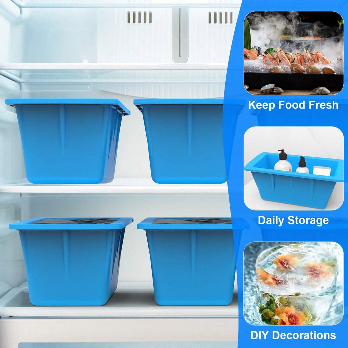 2-Pack: 6.6 lbs. Silicone Freezer Ice Block Molds - A-1 Thread Vault