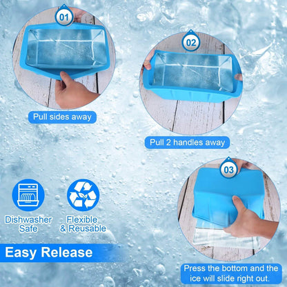 2-Pack: 6.6 lbs. Silicone Freezer Ice Block Molds - A-1 Thread Vault