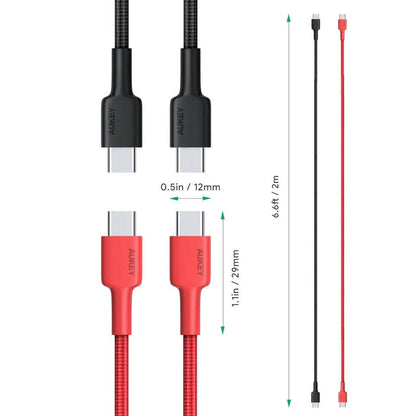 2-Pack: 6.6ft CB-CD28 USB C Cable USB C to USB C Cable - A-1 Thread Vault