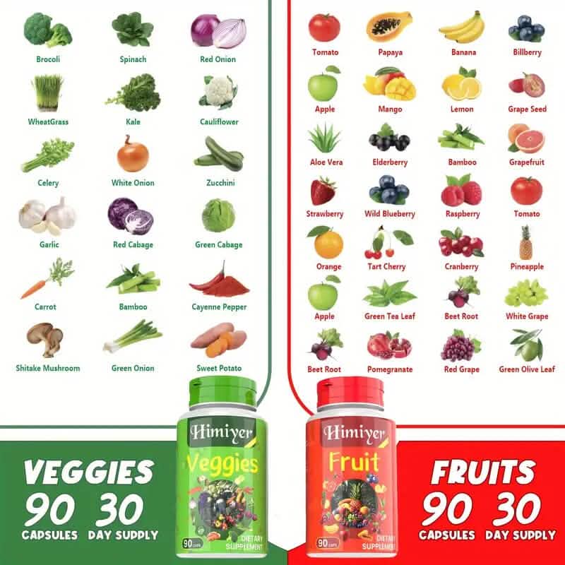 2-Pack: 90-Day Fruit and Veggie Supplements Bundle - A-1 Thread Vault