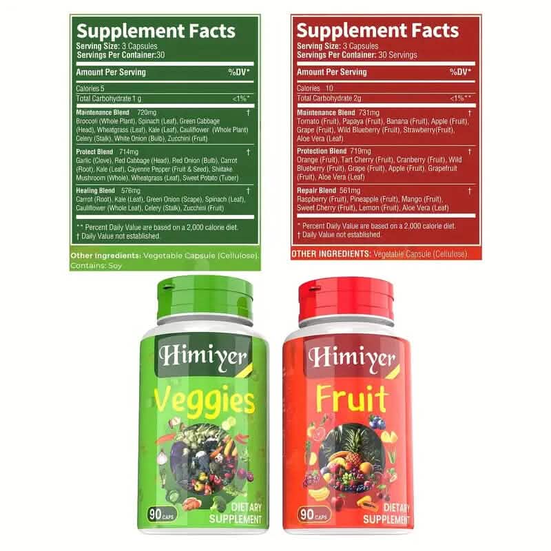 2-Pack: 90-Day Fruit and Veggie Supplements Bundle - A-1 Thread Vault