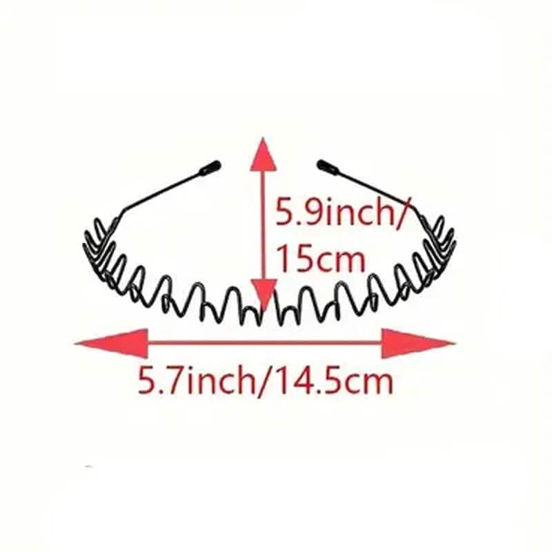 2-Pack: Black Wavy Metal Headband - A-1 Thread Vault