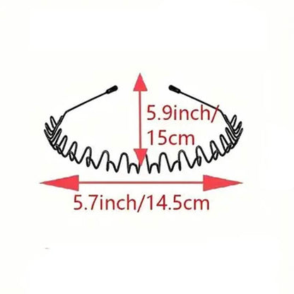 2-Pack: Black Wavy Metal Headband - A-1 Thread Vault