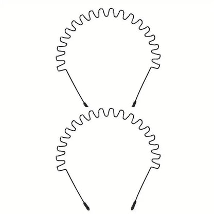 2-Pack: Black Wavy Metal Headband - A-1 Thread Vault