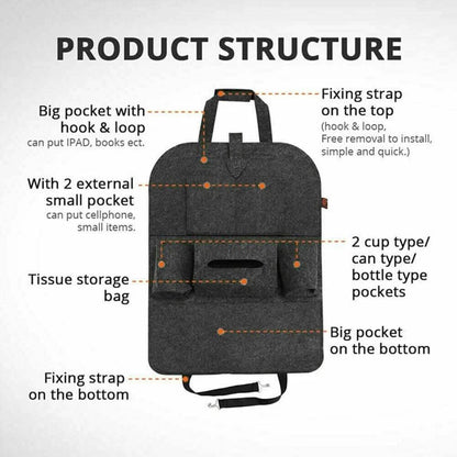 2-Pack: Car Seat Back Storage Bag Multifunctional Adjustable Backseat Storage Bag - A-1 Thread Vault