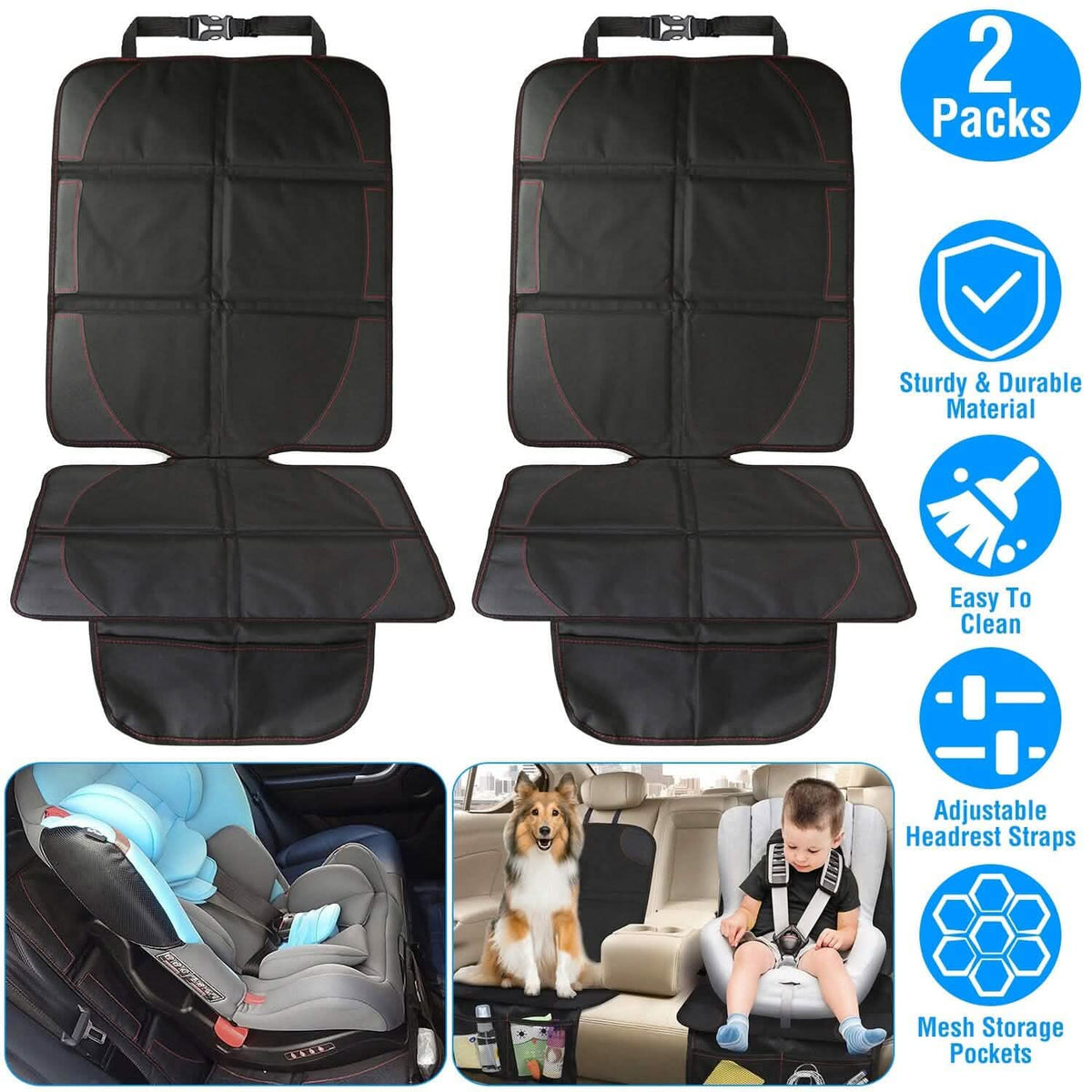 2-Pack: Car Seat Protector Cushion Mat Pad - A-1 Thread Vault
