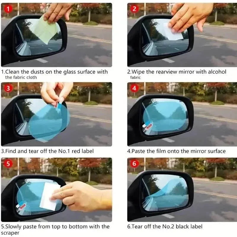 2-Pack: Car Waterproof Transparent Film Rearview Mirror Protection - A-1 Thread Vault