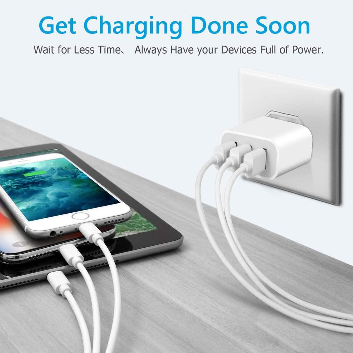 2-Pack: Compact 3-Port USB Wall Charger Adapters with Quick Charge - A-1 Thread Vault