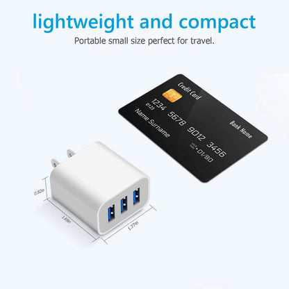 2-Pack: Compact 3-Port USB Wall Charger Adapters with Quick Charge - A-1 Thread Vault