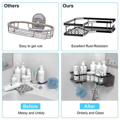 2-Pack: Corner Shower Caddy No Drilling Adhesive Shower Organizer - A-1 Thread Vault