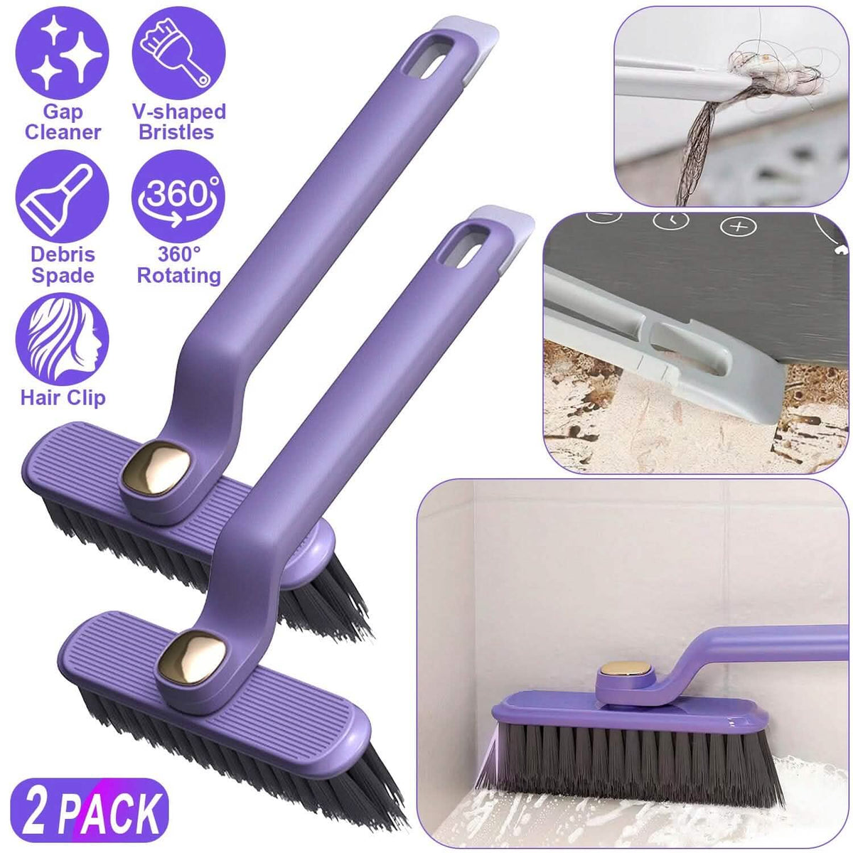 2-Pack: Crevice Cleaning Brush Stiff Bristle Brush Gap Cleaner - A-1 Thread Vault