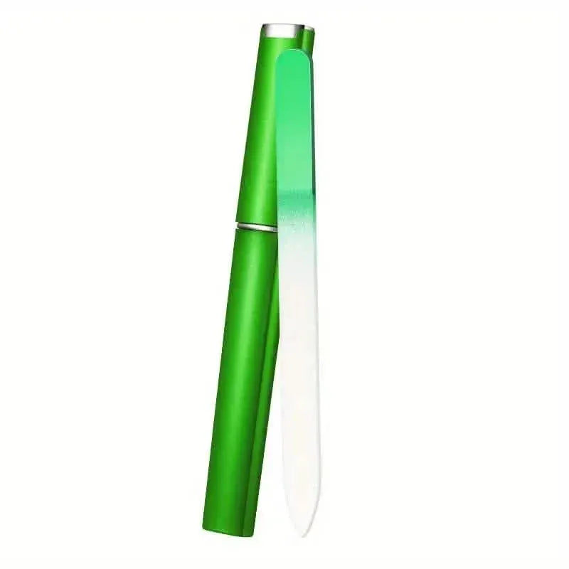 2-Pack: Double-Sided Etched Fingernail Glass Nail File with Case - A-1 Thread Vault