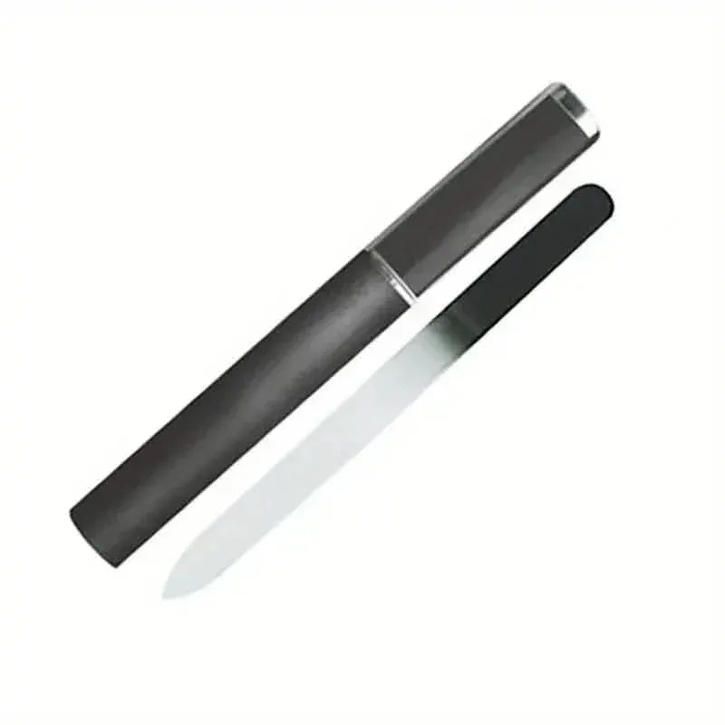 2-Pack: Double-Sided Etched Fingernail Glass Nail File with Case - A-1 Thread Vault